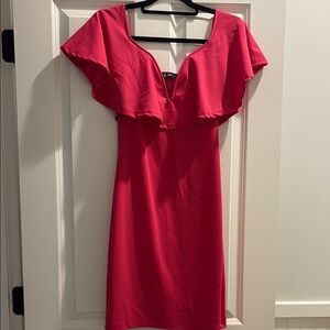 Pink Off-Shoulder Bodycon Mini Dress